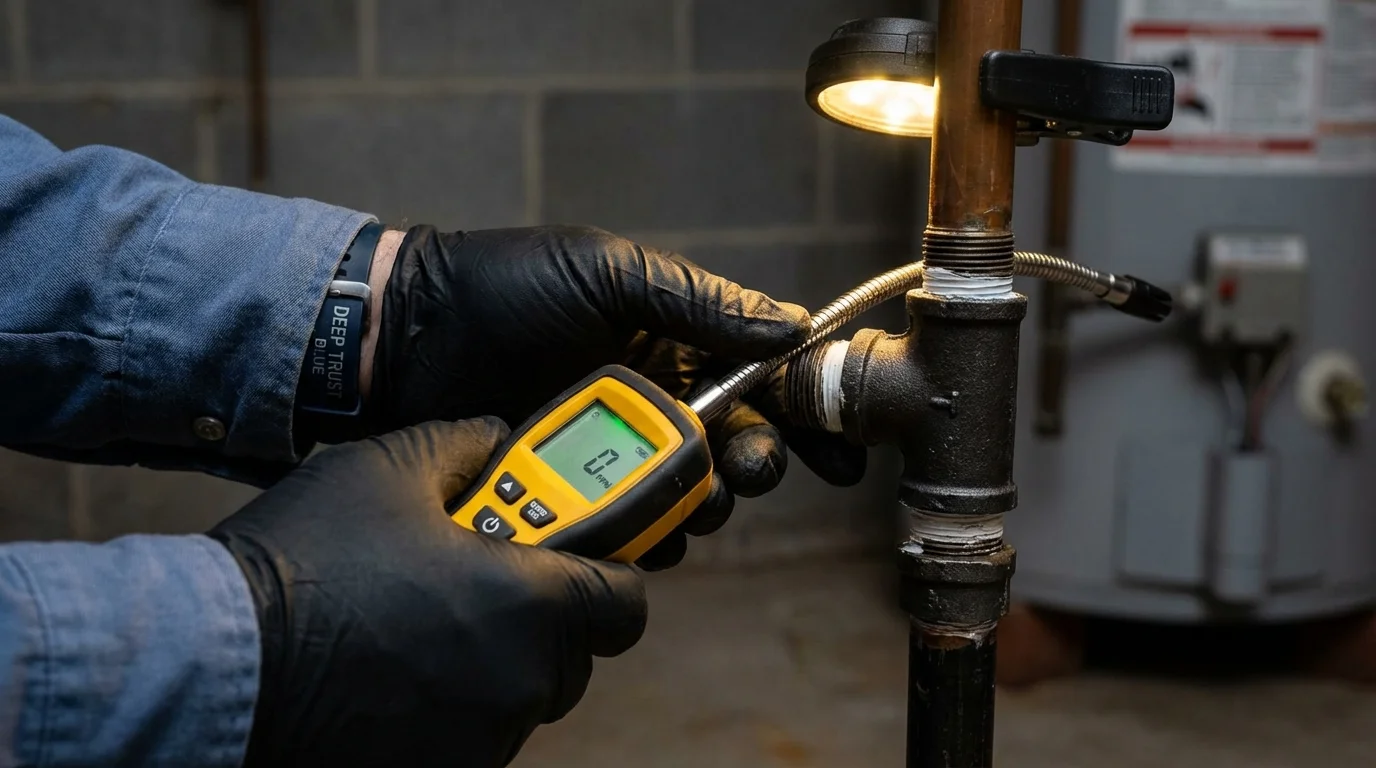 Gas leak detection with electronic sniffer by Johns Plumbing LLC in Mount Sterling
